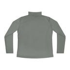 Ladies Quarter-Zip Pullover - Black Distressed Logo