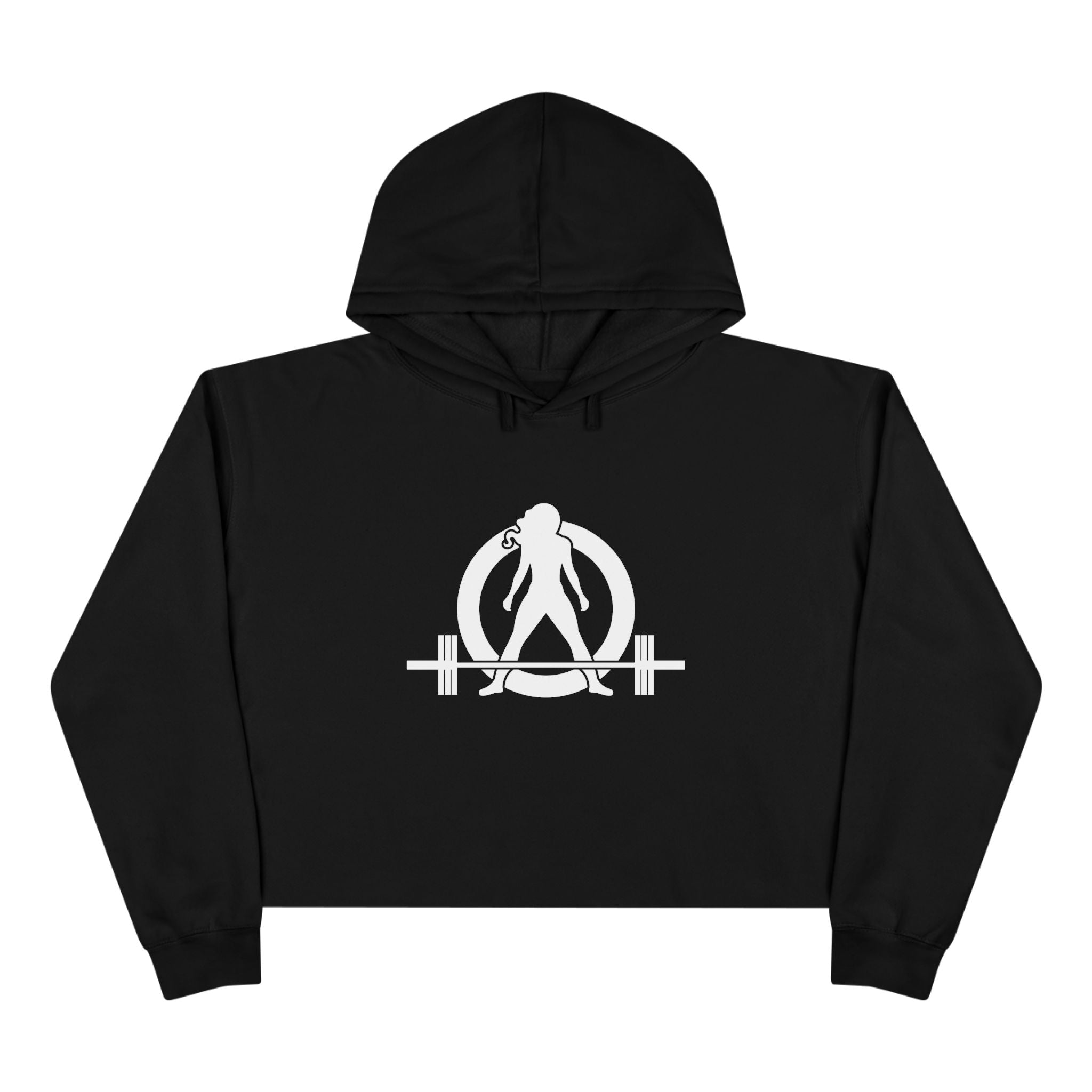 Empowered Crop Hoodie – For Strong Women Who Lift - White Classic WWLW  Logo