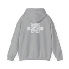 Cardio = Lift Weights Faster - Unisex Heavy Blend Hooded Sweatshirt - White Print on Front & Back