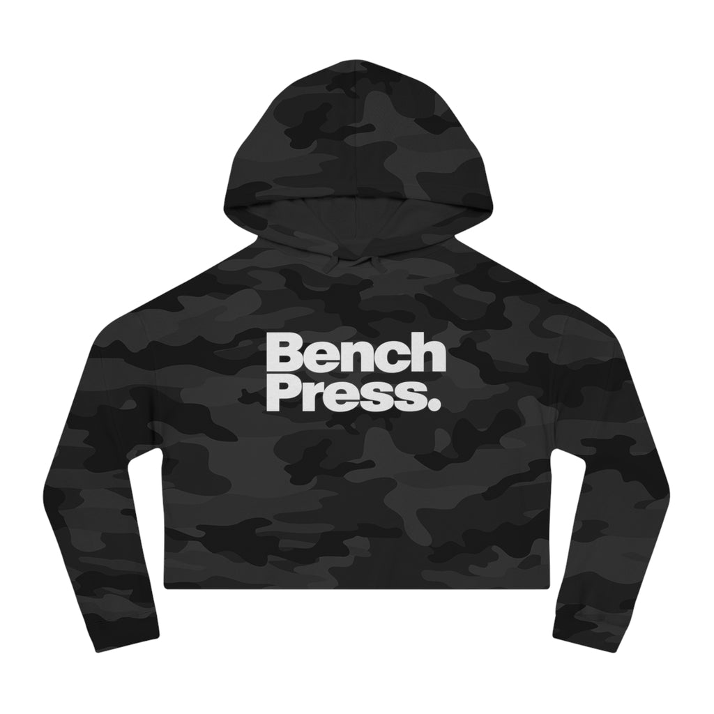 Bench Press. - Cropped Hooded Sweatshirt