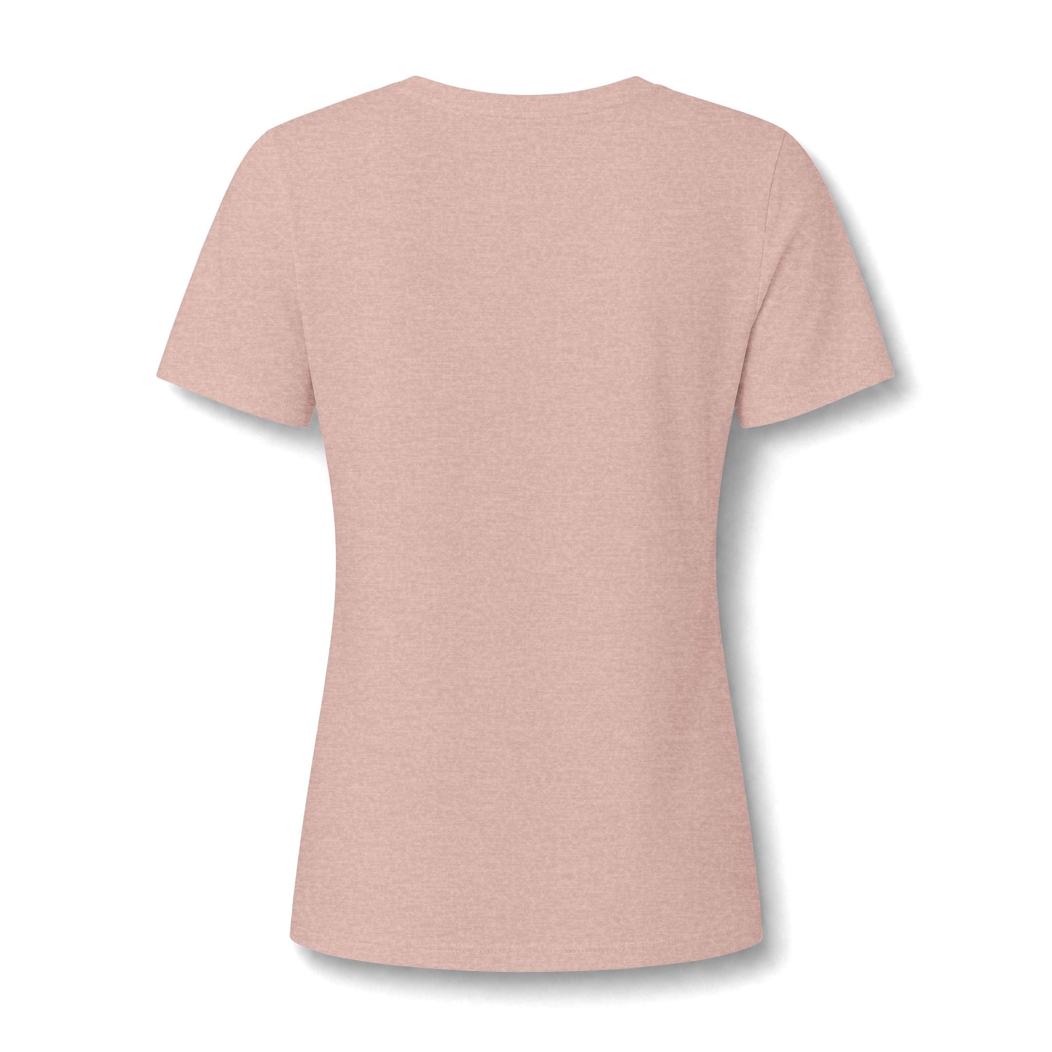 WWLW Women's Relaxed Heather CVC V-Neck Tee -  Black Logo