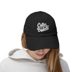 Coffee & Barbells - Unisex Distressed Cap - White Logo