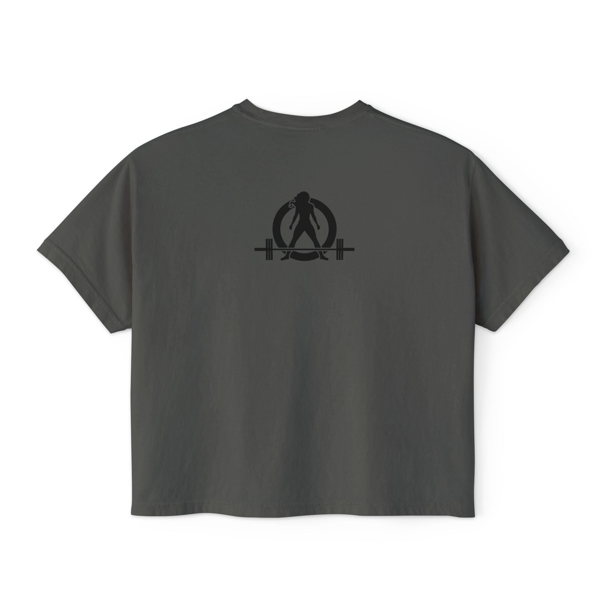 Strong Not Skinny - Women's Boxy Tee - Black Logo Front & Back