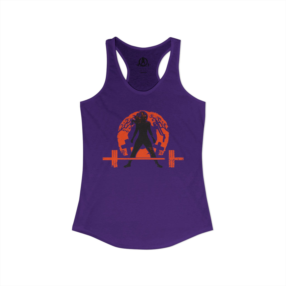Halloween Deadlift - Women's Ideal Racerback Tank - Dark Logo - Plain Back
