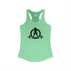 Lift Heavy - Run Fast - Racer Back Tank Top - Women's Ideal Racerback Tank (Black Front & Back Logo)