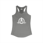 Strong Is Beautiful - Women's Ideal Racerback Tank - Distressed White Logo Front & Back Print