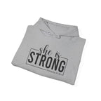 She is Strong - Unisex Heavy Blend Hooded Sweatshirt - Dark Logo