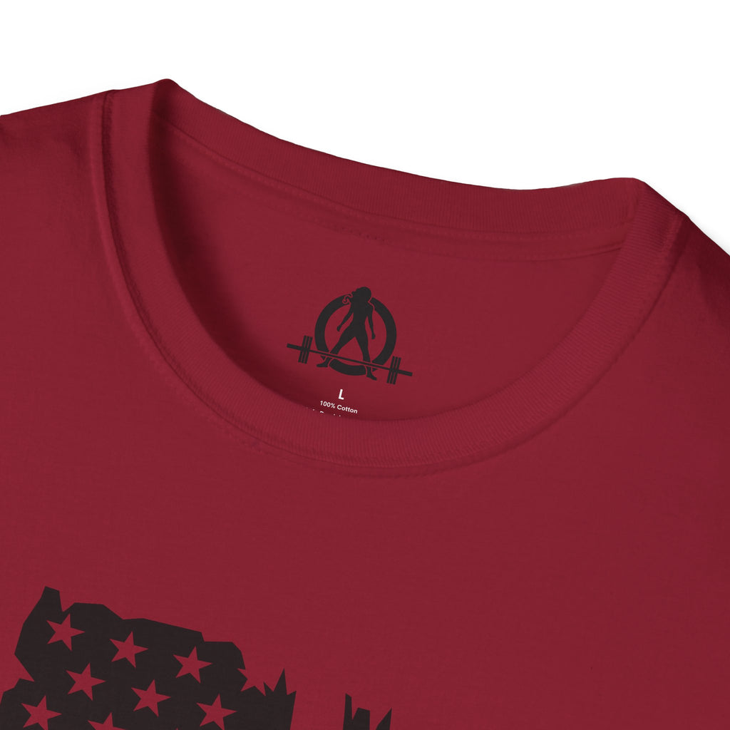 USA Barbell  - Unisex Softstyle T-Shirt - Black Logo - Plain Back