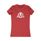 I DON’T WANT TO LOOK SKINNY I WANT TO LOOK LIKE I CAN KICK YOUR ASS - White WWLW Distressed Logo - Women's Favorite Tee