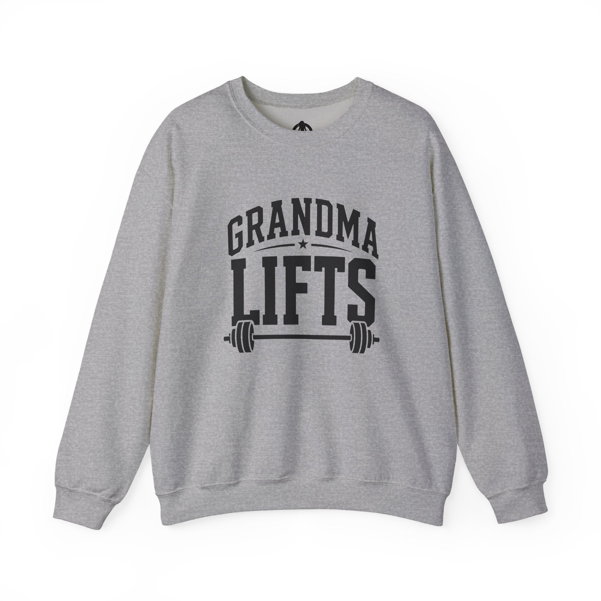 Grandma Lifts - Crewneck Sweatshirt — Front & Back Black Logo