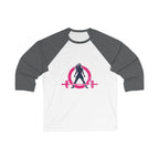 3/4 Sleeve Baseball Tee - Distressed Color Logo