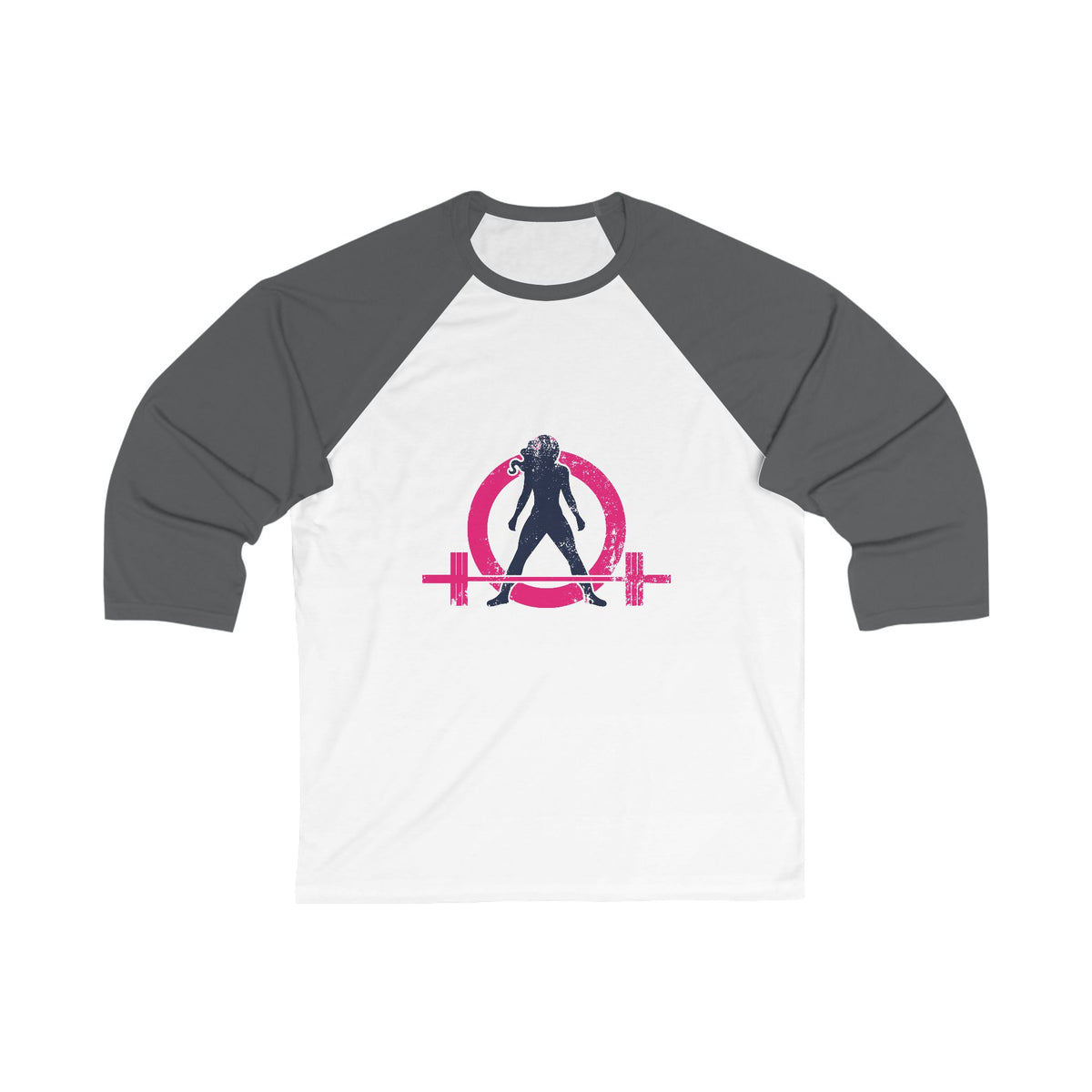 3/4 Sleeve Baseball Tee - Distressed Color Logo