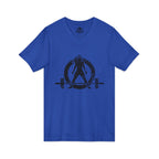 Strong Is Beautiful - Distressed Black Logo - Unisex Jersey Short Sleeve V-Neck Tee