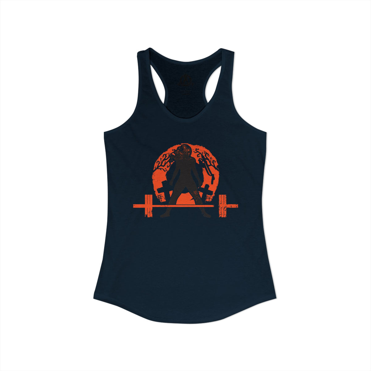 Halloween Deadlift - Women's Ideal Racerback Tank - Dark Logo - Plain Back