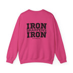 Iron Sharpens Iron - Unisex Heavy Blend™ Crewneck Sweatshirt - Front Black Logo - Front & Back Print