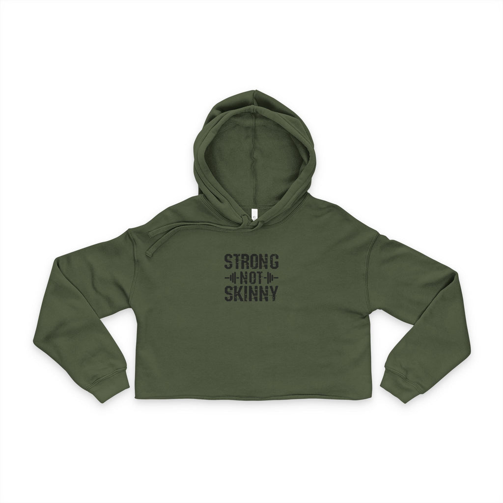 Strong Not Skinny - Cropped Hoodie - Black Logo