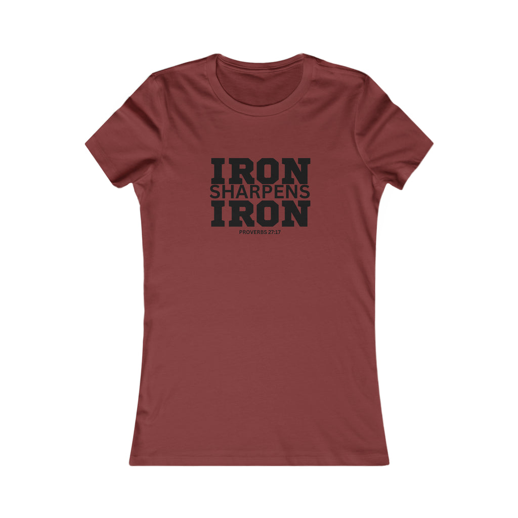 Iron Sharpens Iron - Women's Favorite Tee - Black Logo - Plain Back