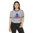 UK Collection - Unisex Cotton Ringer T-Shirt - Front Logo Front Plain Back