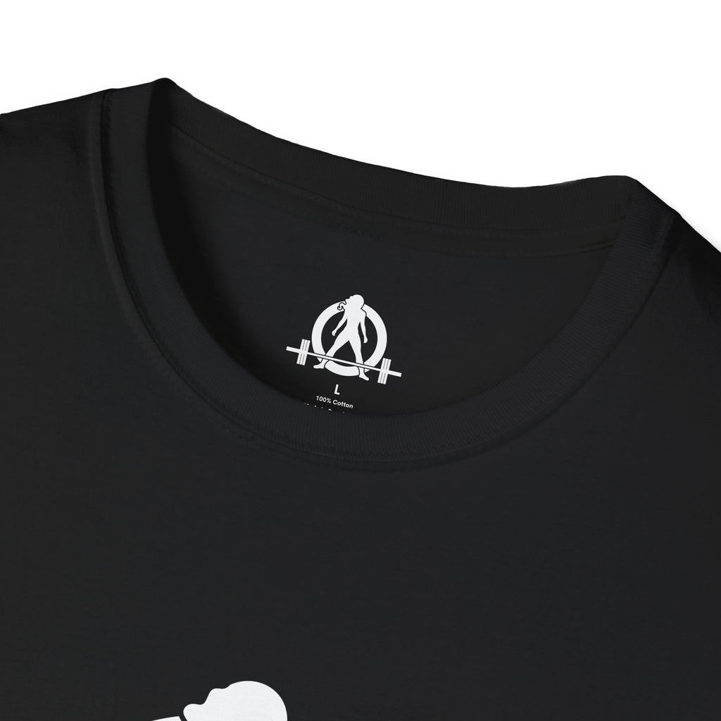 STRONG NOT SKINNY - Unisex Soft-style Tee - White Front & Back Logo
