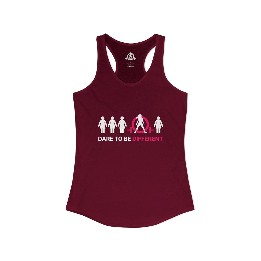 Dare To Be Different - Deadlift - Women's Ideal Racerback Tank - Front Logo