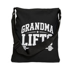 Grandma Lifts Adjustable Tote Bag — Fitness Grandma Weightlifting Gym Tote