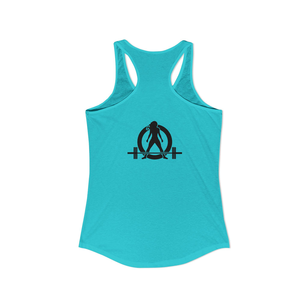 Everything Hurts & I'm Hungry - Women's Ideal Racerback Tank - Black Print Front & Back