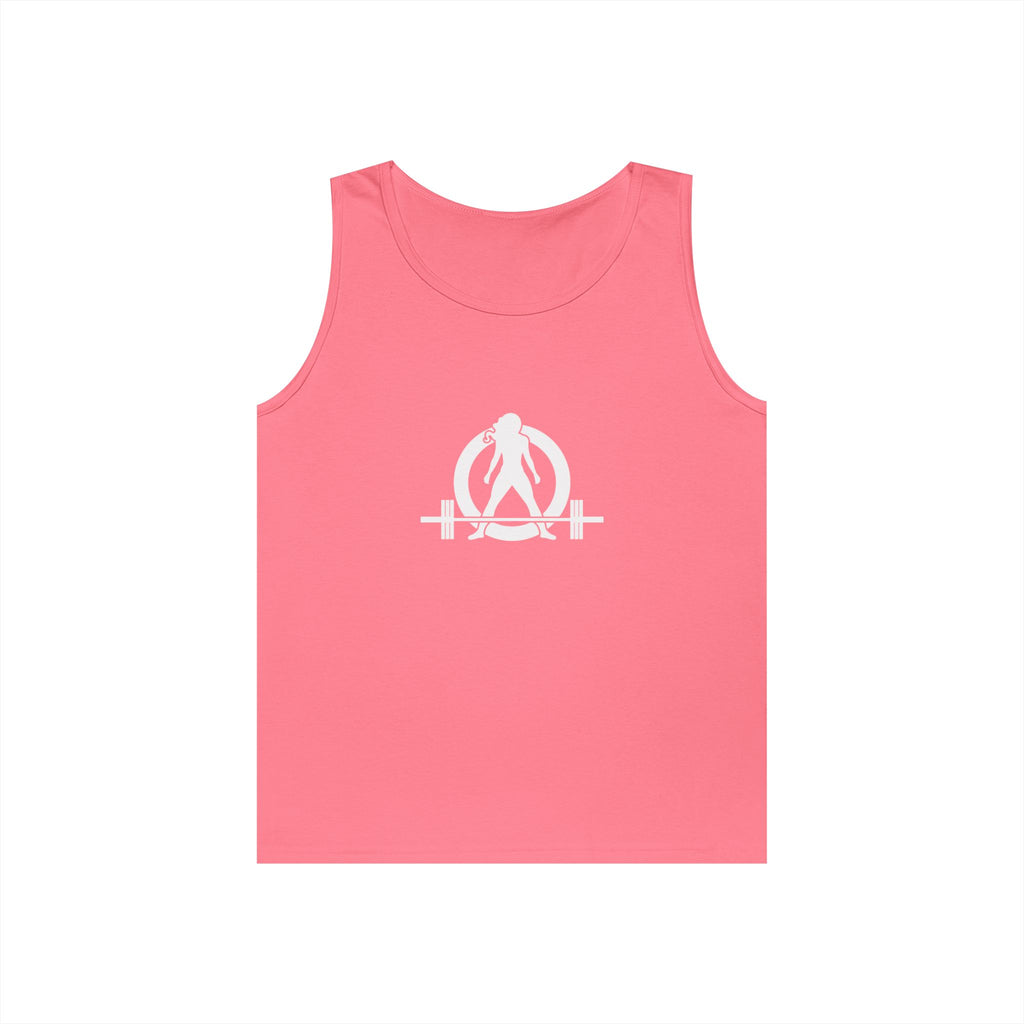 I DON’T WANT TO LOOK SKINNY I WANT TO LOOK LIKE I CAN KICK YOUR ASS – WWLW White Logo Unisex Heavy Cotton Tank Top