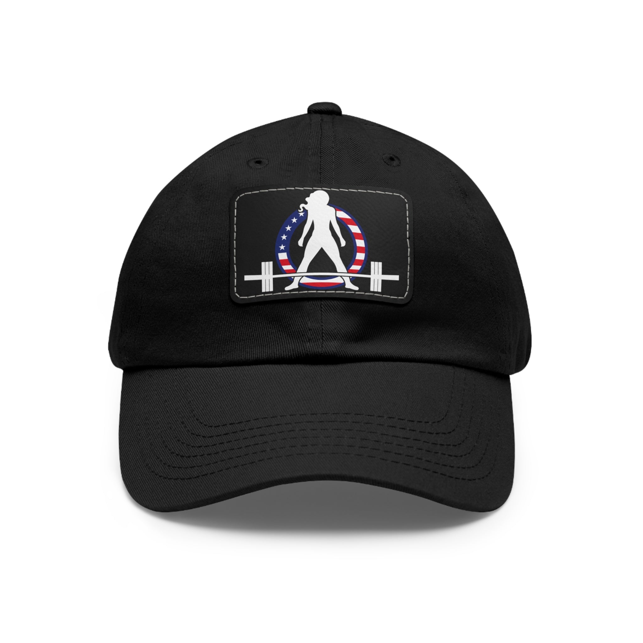 Dad Hat with Leather Patch (Rectangle) - USA Dark Logo