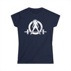 ALL I NEED IS Coffee & A Barbell - Women's Softstyle Tee - Front & Back White Logo