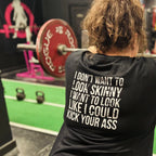 Kick Your Ass – Women’s Softstyle Tee | Distressed White Logo