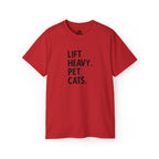 Lift Heavy Pet Cats - Unisex Ultra Cotton Tee - Black Logo