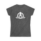 45 + 45 = 135 – Women’s Softstyle Tee | White Logo, Front & Back