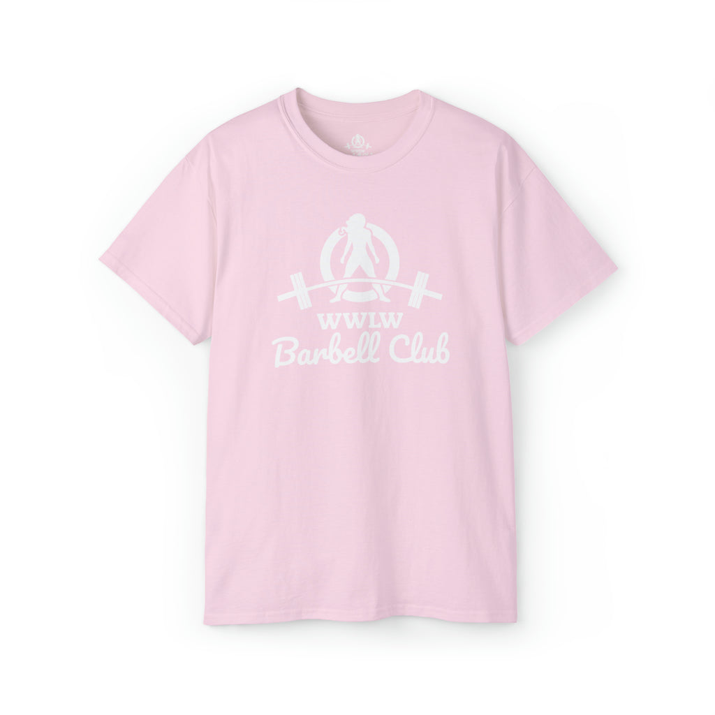 Barbell Club White Classic Logo - Unisex Ultra Cotton Tee
