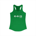 45 + 45 = 135 - Women's Ideal Racerback Tank - White Print Front & Back