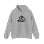 Goal Weight Strong AF – Unisex Heavy Blend™ Hooded Sweatshirt (Front & Back Black Logo) 🖤💪🔥