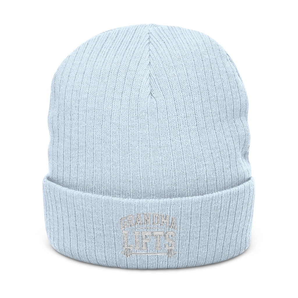 Grandma Lifts Embroidered Ribbed Knit Beanie