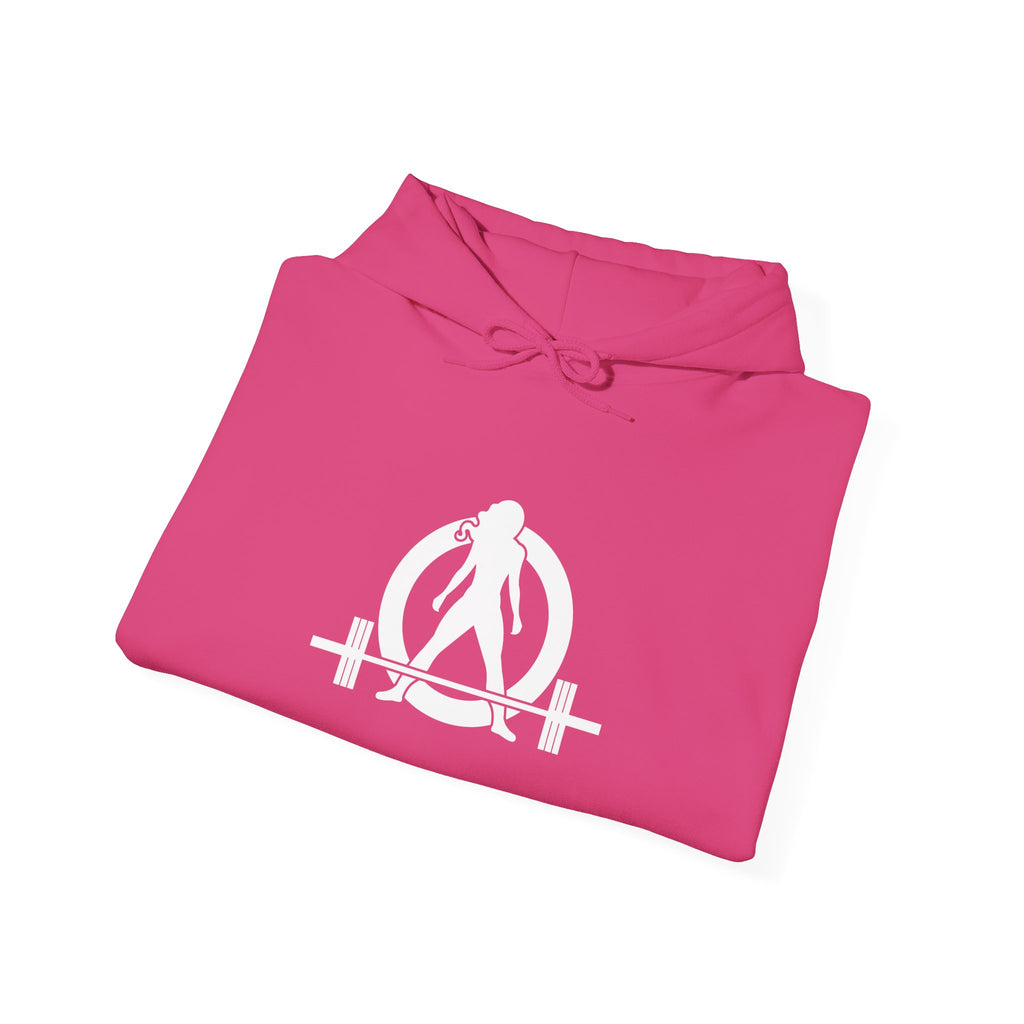 I Could Squat You - Classic Logo White - Unisex Heavy Blend Hooded Sweatshirt Print on Front & Back