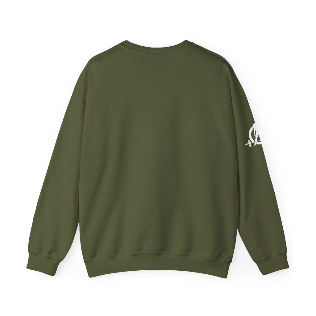 USA Barbell - Unisex Heavy Blend™ Crewneck Sweatshirt - White Logo