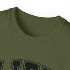 Lift Like A Girl - Unisex Ultra Cotton Tee - Front Black Logo - Plain Back