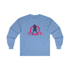 Distressed - Ultra Cotton Long Sleeve Tee - Inverted Color Logo