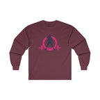 Distressed - Ultra Cotton Long Sleeve Tee - Inverted Color Logo