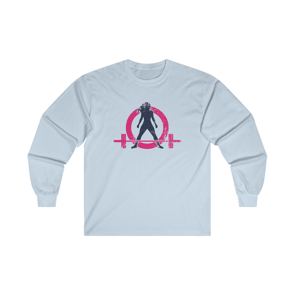 Distressed - Ultra Cotton Long Sleeve Tee - Inverted Color Logo