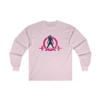 Distressed - Ultra Cotton Long Sleeve Tee - Inverted Color Logo
