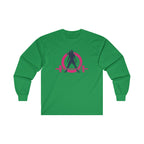 Distressed - Ultra Cotton Long Sleeve Tee - Inverted Color Logo
