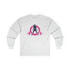 Distressed - Ultra Cotton Long Sleeve Tee - Inverted Color Logo