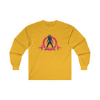 Distressed - Ultra Cotton Long Sleeve Tee - Inverted Color Logo