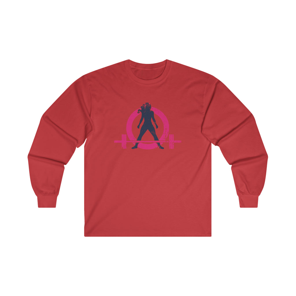 Distressed - Ultra Cotton Long Sleeve Tee - Inverted Color Logo
