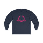 Distressed - Ultra Cotton Long Sleeve Tee - Inverted Color Logo