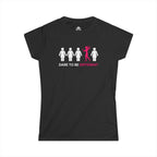 Dare To Be Different - Flex - Women's Softstyle Tee - Logo on Front - Plain Back