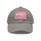 Built Different - Dad Hat with Leather Patch (Rectangle) - White Logo